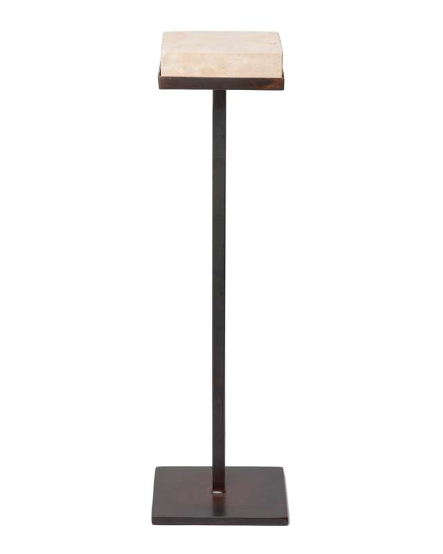 Bebida Hand-Carved Stone-Top Side Table